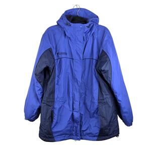 Vintage 90's Columbia Sportswear Blue Fleece Lined Hooded Jacket Women’s Large